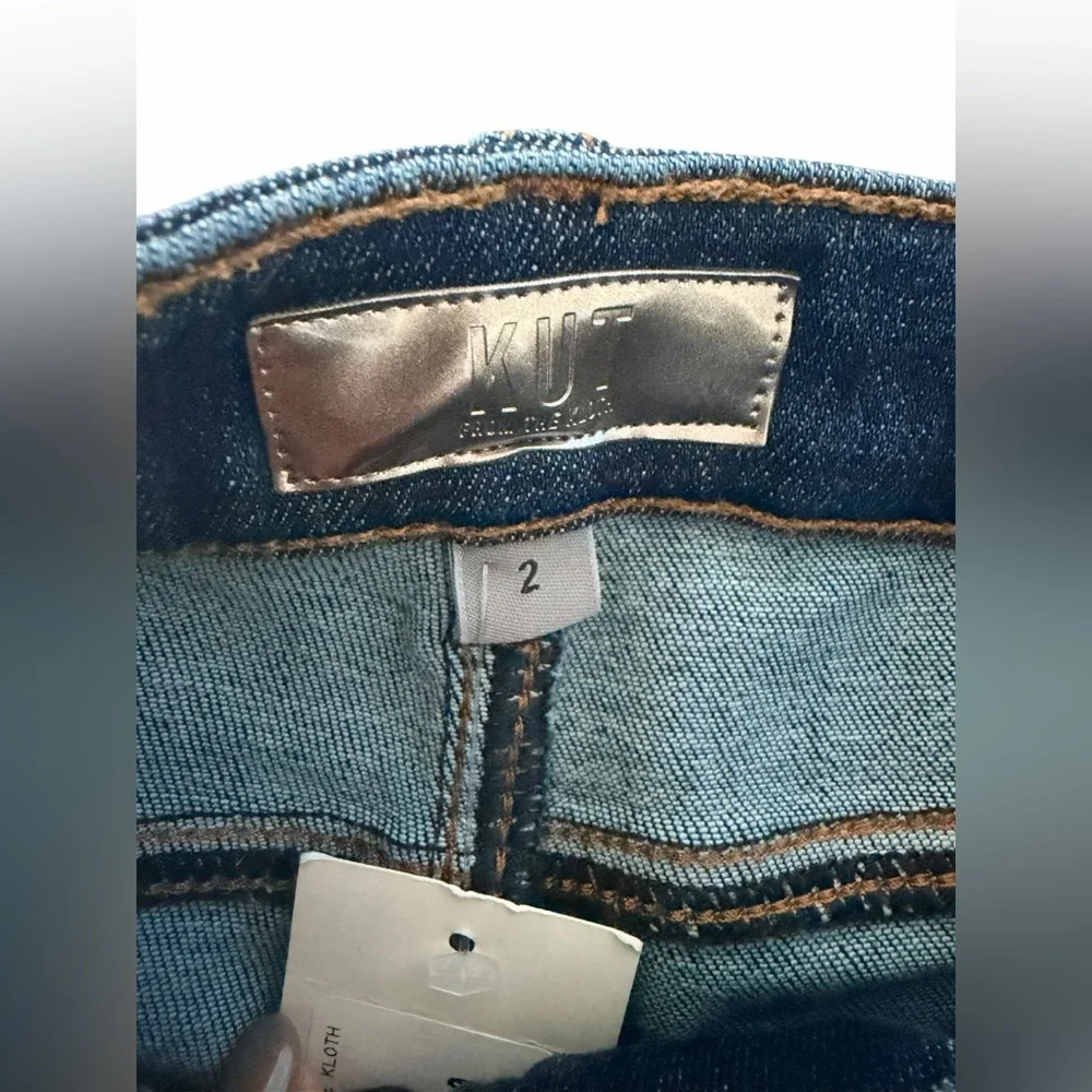 Kut from the Kloth Kelsey Fab Ab Ankle Flate Dark Blue Jeans NEW with tags - Picture 4 of 9